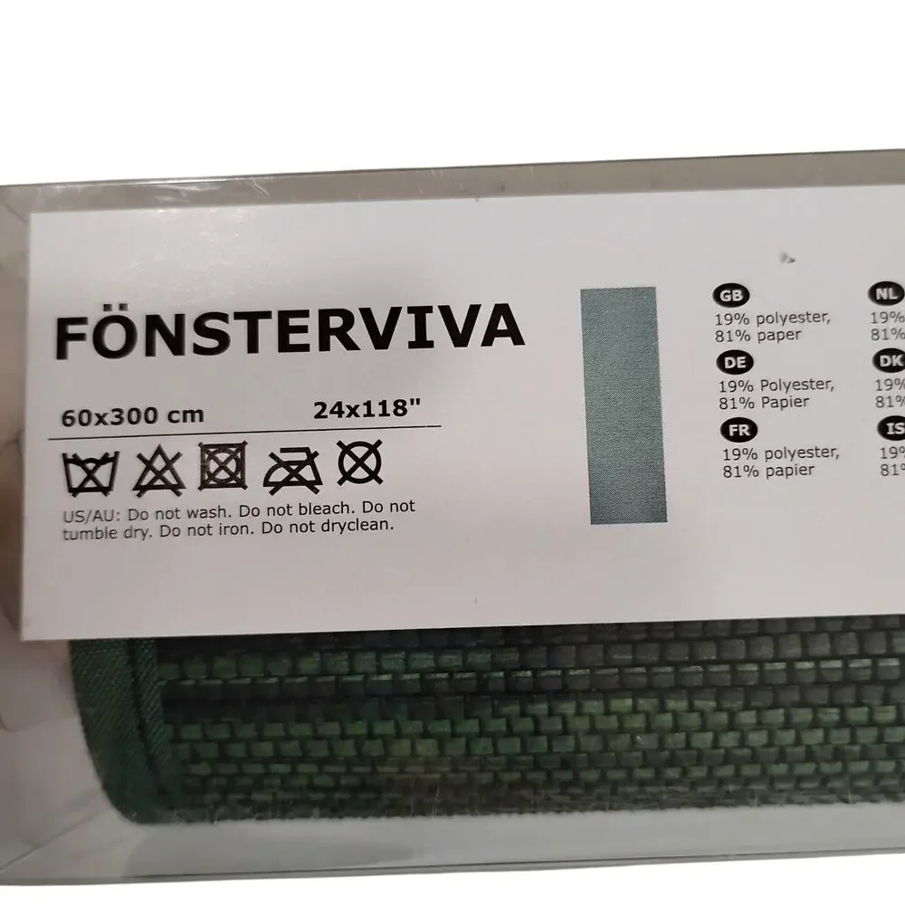 IKEA FONSTERVIVA INGAMAJ Panel Curtain Blind Green blue  24x118